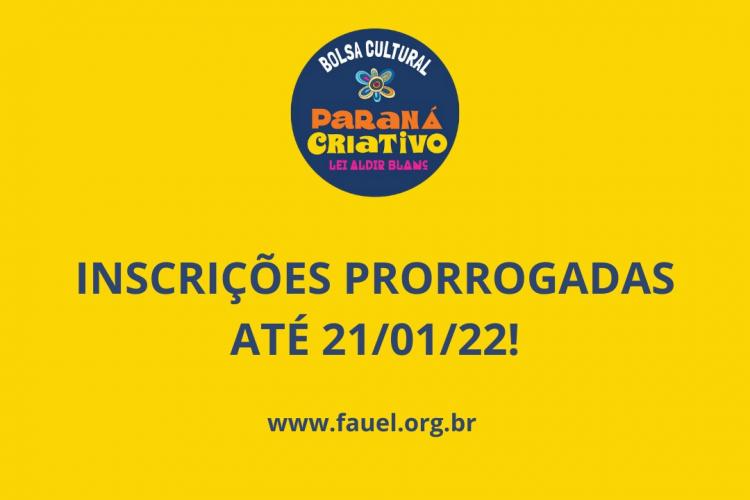 Prorrogado prazo de inscrição para o Bolsa Cultural Paraná Criativo