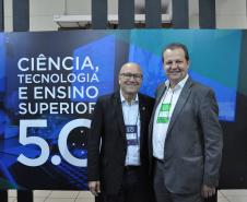 Deputado Estadual do Paraná, Luiz Claudio Romanelli, ao lado do superintendente de Ciência, Tecnologia e Ensino Superior do Paraná, Aldo Nelson Bona