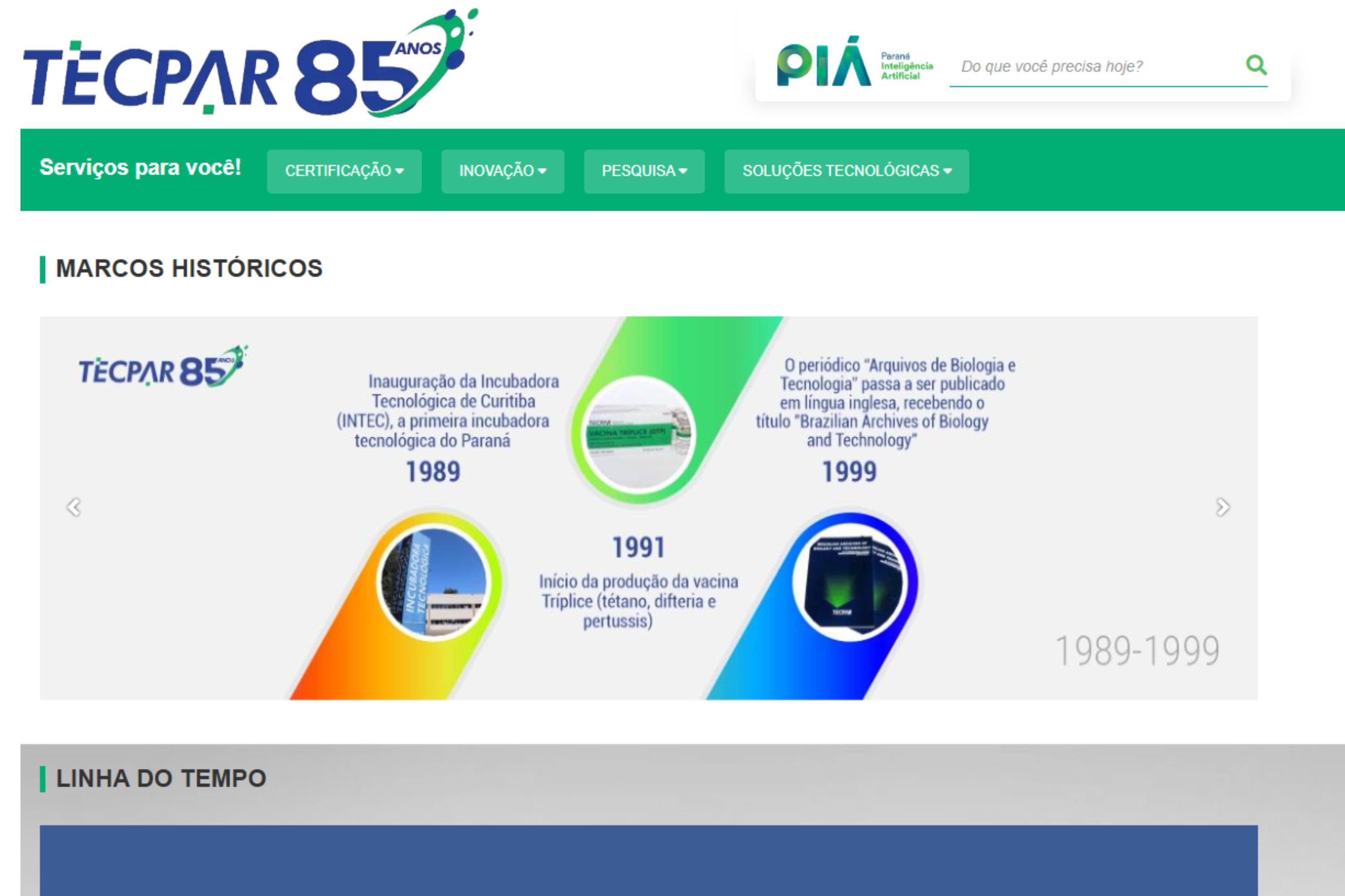 Tecpar lança hotsite comemorativo sobre seus 85 anos