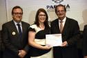 O secretário de estado da ciência, tecnologia e ensino superior, João Carlos Gomes, acompanhado do, reitor da universidade estadual de Ponta Grossa, Carlos Luciano Vargas, reitor da PUC/Pr., Waldomiro Gremski, coordenador de ciência e tecnologia da Seti, Evandro Pazzoto, diretor-presidente do Tecpar, Júlio Felix e vice-reitor da universidade estadual de Maringá, Júlio César Damasceno entrega o 20 Prêmio Paranaense de Ciência e Tecnologia.
