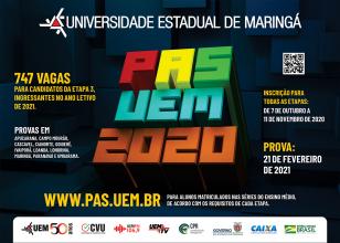 UEM divulga inscrição para o Vestibular e PAS