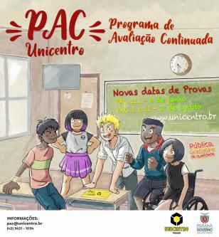 Provas do PAC Unicentro são adiadas e ocorrerão em dois momentos