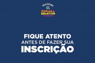 Confira orientações para inscrição no Bolsa Cultural Paraná Criativo