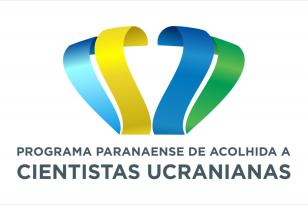 Cartaz com logo do programa paranaense de acolhida a cientistas ucranianas