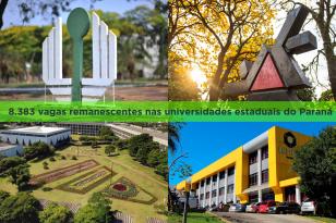 Universidades estaduais do Paraná têm 8.383 vagas disponíveis para novos alunos