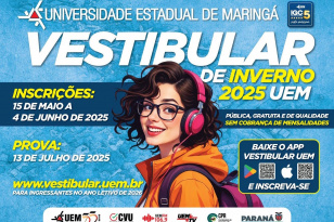 Penúltimo dia: inscrições do Vestibular de Inverno da UEM acabam nesta quarta