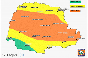 Defesa Civil alerta para risco de tempestades e granizo nesta quarta-feira no Paraná
