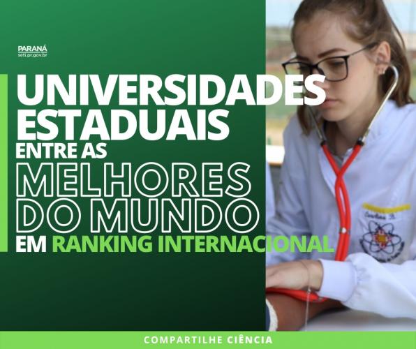 Universidades Estaduais aparecem entre as melhores em ranking internacional