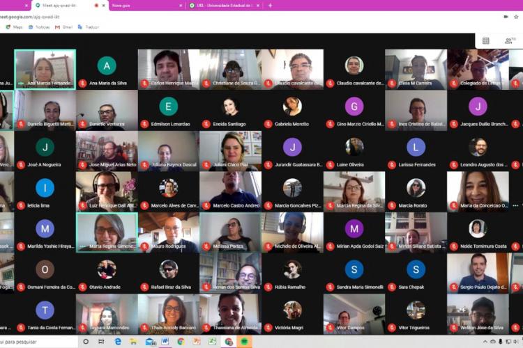Professores da UEL em vídeo-chamada