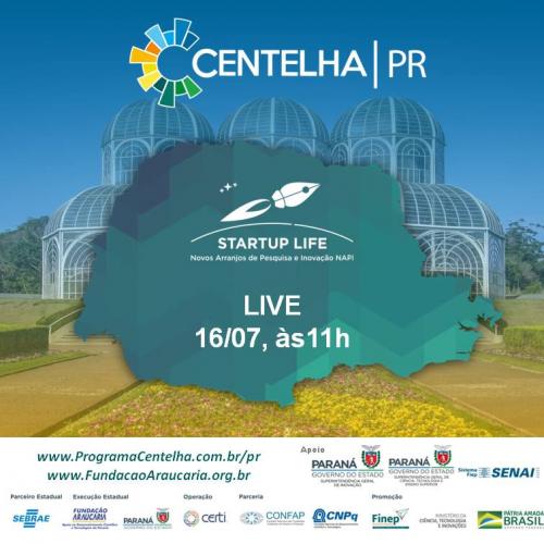 A próxima LIVE do Programa Centelha será na quinta-feira (16), a partir das 11h