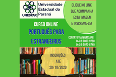 Cartaz do curso de português para brasileiros