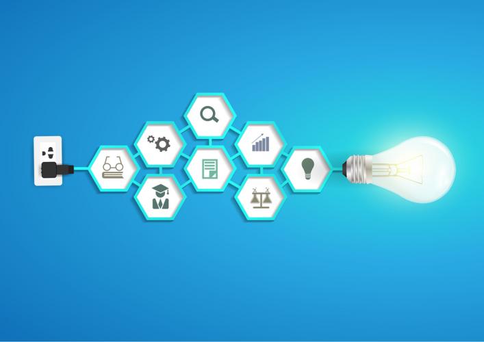 Lâmpada com vários símbolos