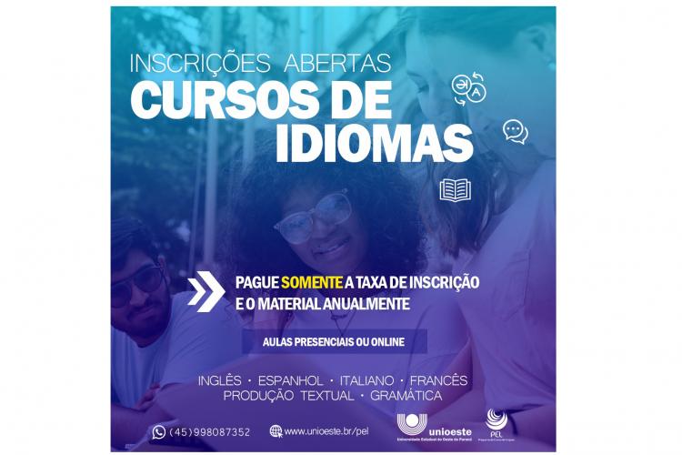 Cursos de idiomas da Unioeste estão com inscrições abertas