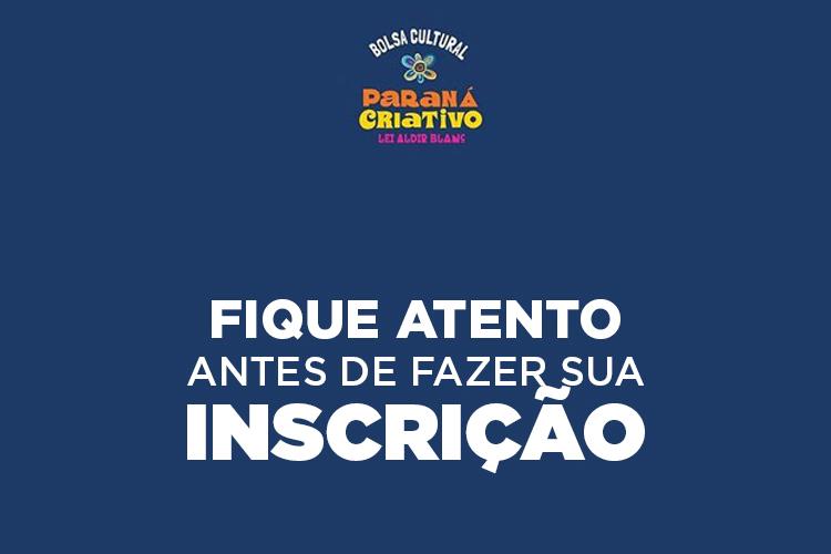 Confira orientações para inscrição no Bolsa Cultural Paraná Criativo