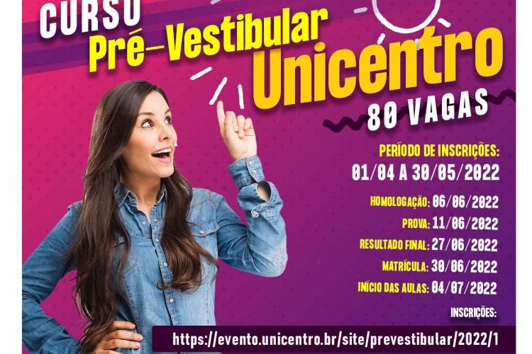 Cartaz cursinho pré-vestibular Unicentro