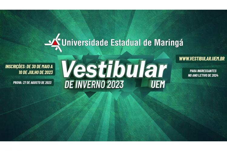 Inscrições do Vestibular de Inverno da UEM, que oferta 1.170 vagas, estão abertas