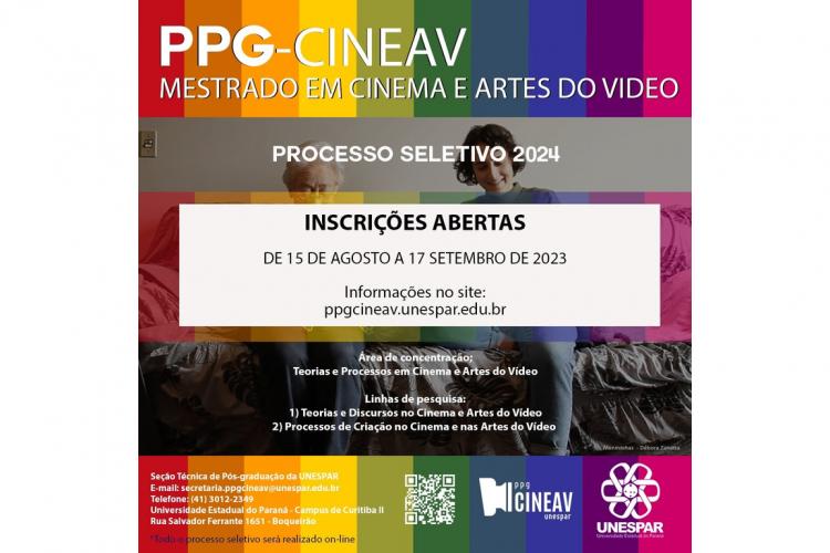 Unespar abre processo para turma de 2024 do Mestrado em Cinema e Artes do Vídeo