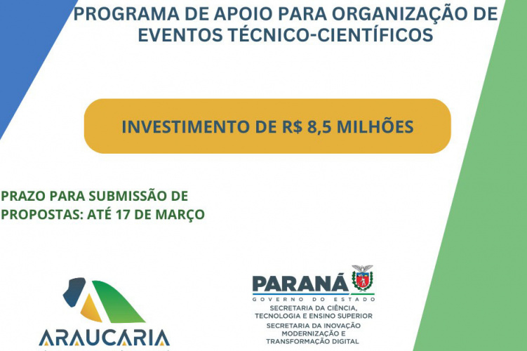Estado destinará R$ 8,5 milhões para eventos técnico-científicos; primeiro edital já foi publicado