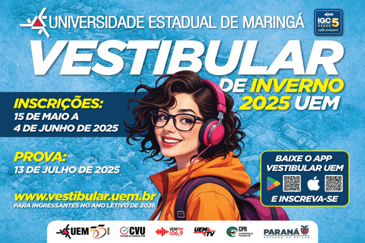 Inscrições para o Vestibular de Inverno da UEM começam nesta quinta; concurso terá 936 vagas