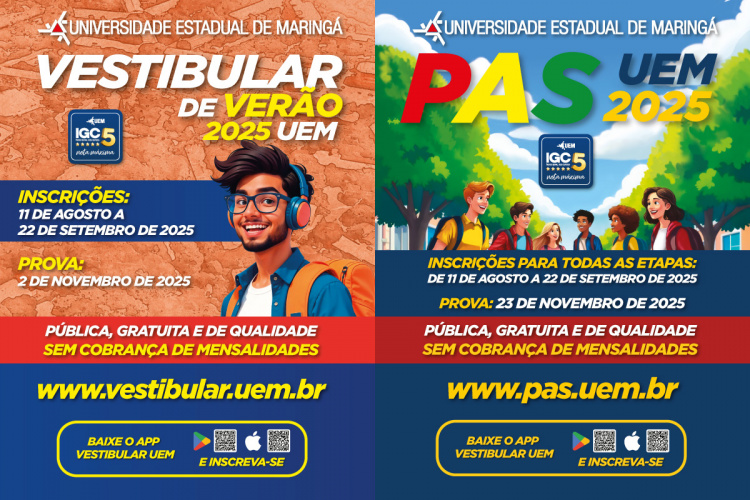 Com 1,5 mil vagas, UEM divulga os editais do Vestibular de Verão e PAS 2025