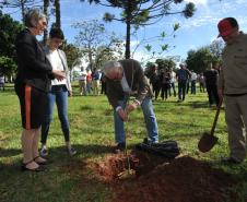 UEL comemora aniversário com plantio da 51ª peroba rosa e homenagem a professor