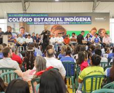 Governador inaugura obra de ampliação do maior colégio indígena do Paraná