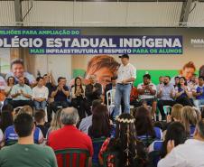 Governador inaugura obra de ampliação do maior colégio indígena do Paraná