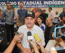 Governador inaugura obra de ampliação do maior colégio indígena do Paraná