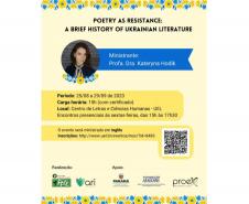 Pesquisadora ucraniana especializada em literatura oferece curso de poesia na UEL