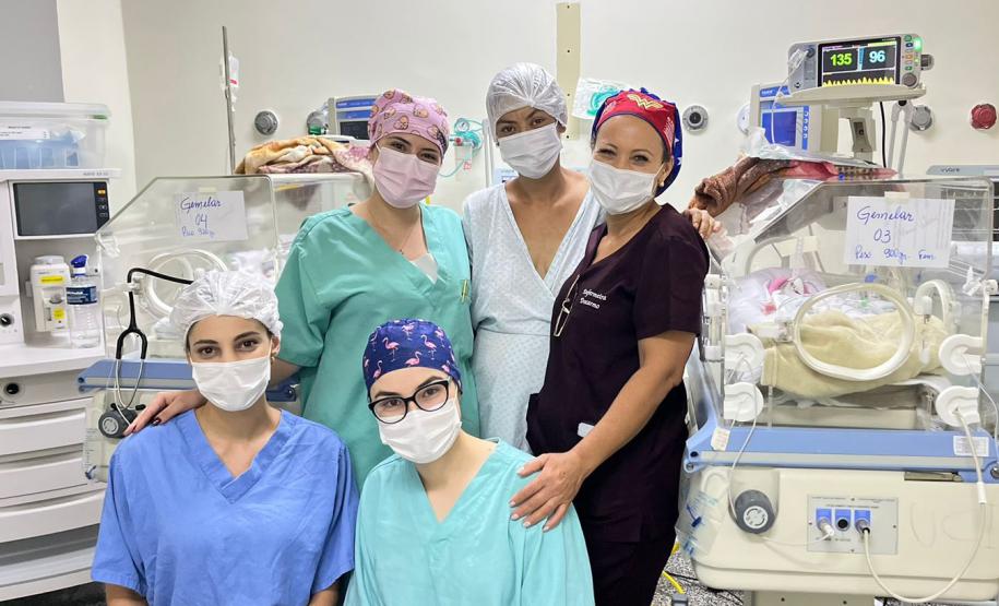 HUOP de Cascavel realiza parto de quadrigêmeos