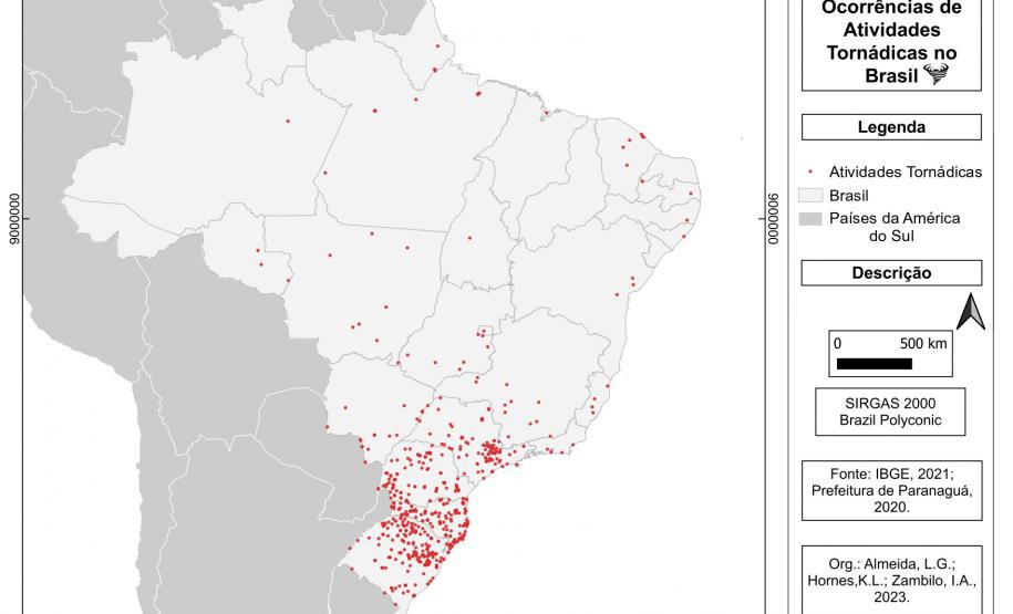 UEPG publica estudo que mostra incidência de tornados no Sul do País