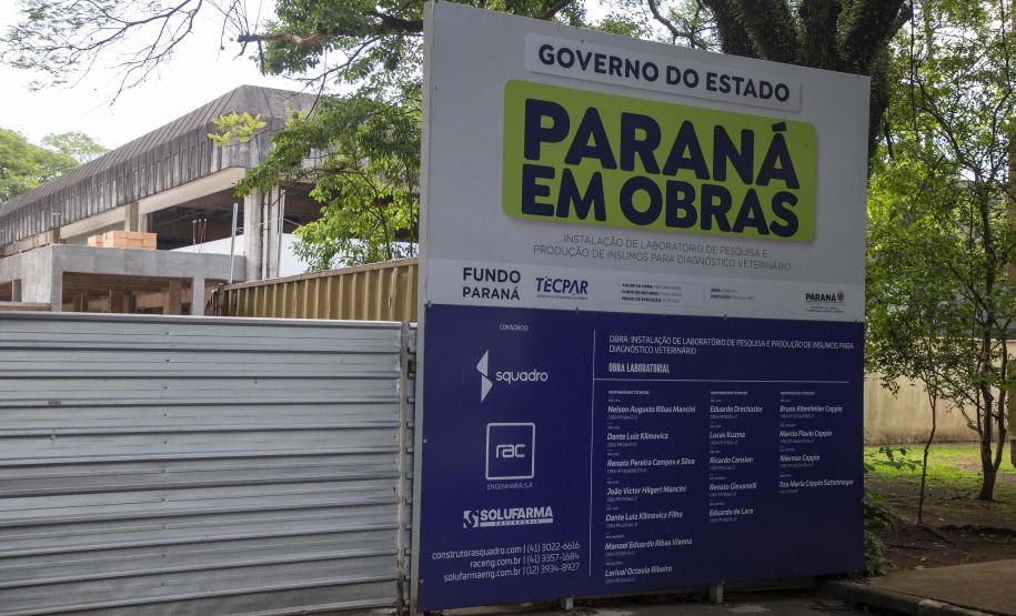 Obra do laboratório de insumos veterinários do Tecpar chega a 15% de execução