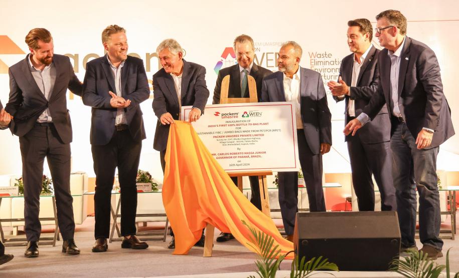 Maior recicladora de garrafas pet do Paraná inaugura fábrica de big bags na Índia