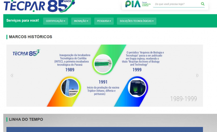 Tecpar lança hotsite comemorativo sobre seus 85 anos