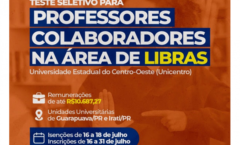 Inscrições de processo seletivo para contratação de professores da Unicentro vão até esta quinta