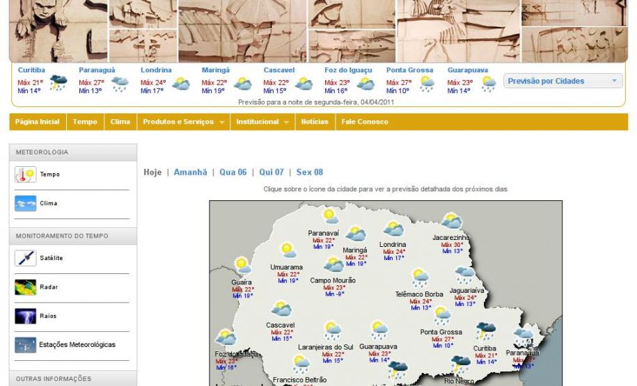 Simepar ganha nova página na internet