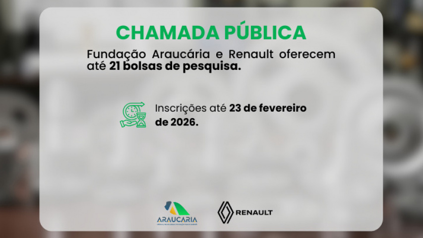Fundação Araucária e Renault divulgam programa de bolsas para a indústria automotiva
