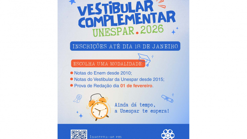 Unespar lança vestibular complementar para 2026 com 234 vagas