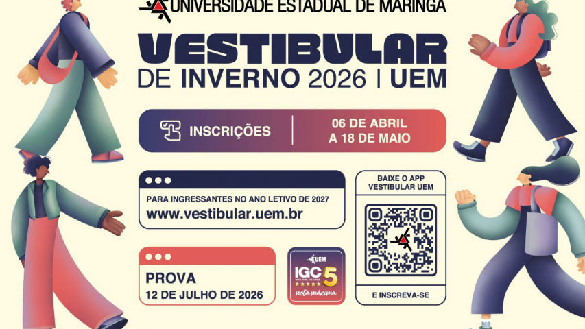 1.123 vagas: inscrições do Vestibular de Inverno 2026 da UEM estão abertas
