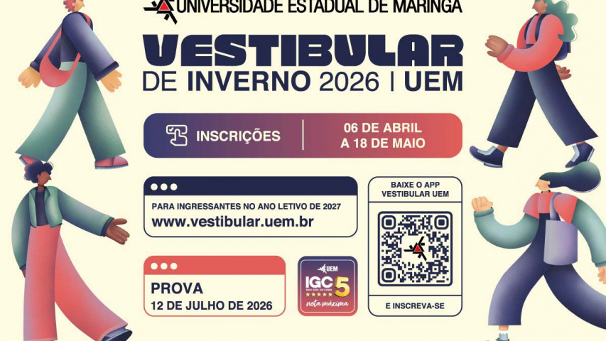 Inscrições para o Vestibular de Inverno 2026 da UEM entram na reta final