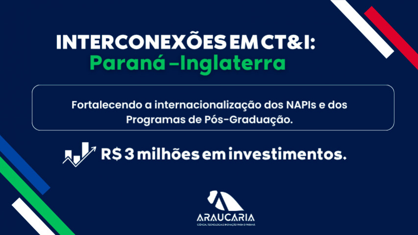 Fundação Araucária lança chamada de R$ 3 milhões para fortalecer cooperação entre Paraná e Inglaterra